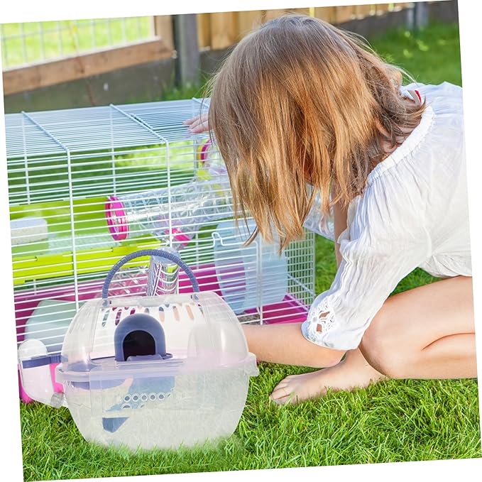 MERRYHAPY Hamster Cage Hamster Transport Unit Hideaway Playhouse Rat Carriers Small Animal Carrier Carrying Cases Small Rodent Carrier Rat Cage Pp Travel Pet Hedgehog