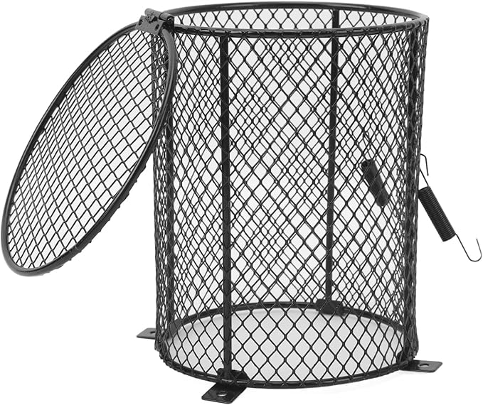 GLOGLOW Reptile, Anti Scald Heater Guard, Universal Fit for Most Reptiles, Easy Installation, Metal Construction (Round)