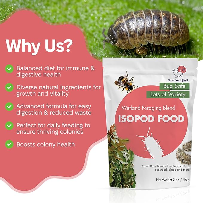 Snout and Shell Wetland Foraging Isopod Food – Bioactive Blend