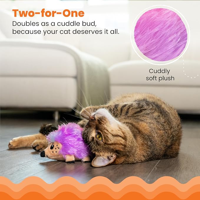 Catstages Catnip Plushies Hedgehog Multicolored Plush Catnip Cat Toy - Image 3