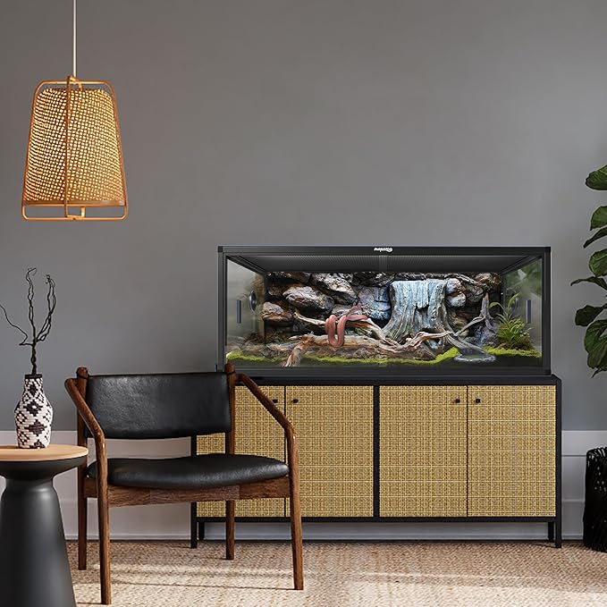 Phailozoo Stackable Reptile Enclosure, 85 Gallon Reptile Tank for Bearded Dragon, Snake, Ball Python, Colorful Aluminum Frame & Front Opening Tempered Glass Door with Handles for Easy Maintenance