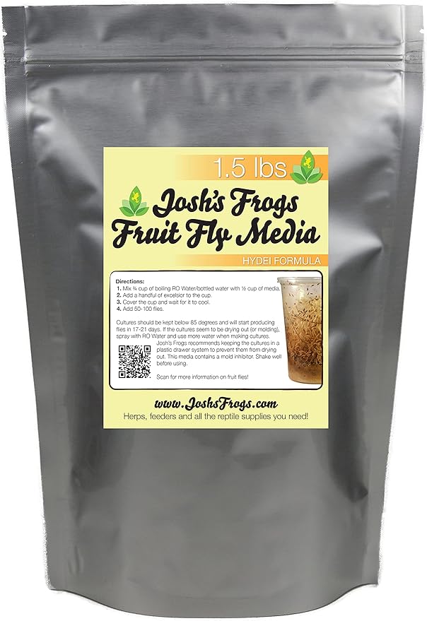 Josh's Frogs The Best HYDEI Fruit Fly Food Media (1.5 lbs/1.35 Quarts - Makes 10 Fruit Fly Cultures)