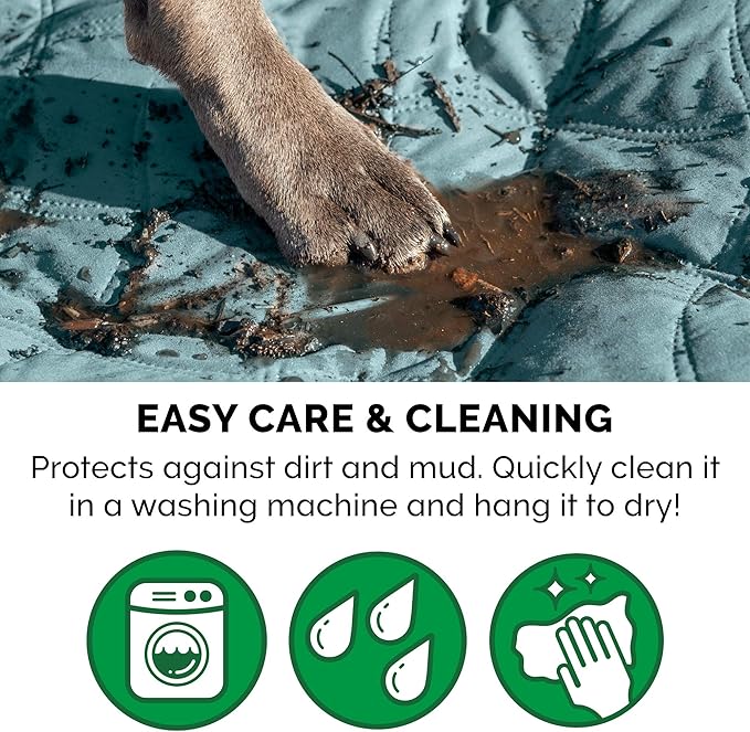 Furhaven Waterproof & Non-Slip King Size Mattress Cover Protector for Dogs & Cats, Washable, For Beds, Couches, & Car Seats - Quilted Twill Blanket Mattress Cover - Nile Blue, Jumbo/King Size