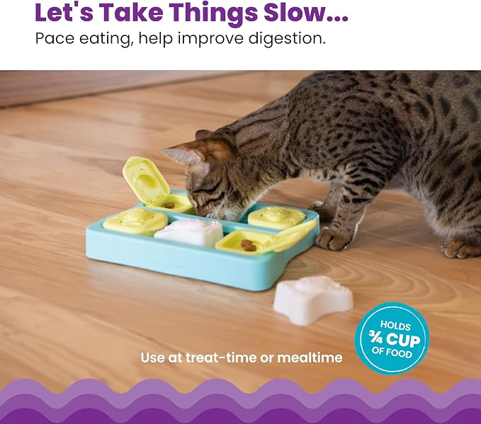 Catstages Nina Ottosson Kitty Cube Puzzle Cat Toy Treat Puzzle, 8.7" - Image 4