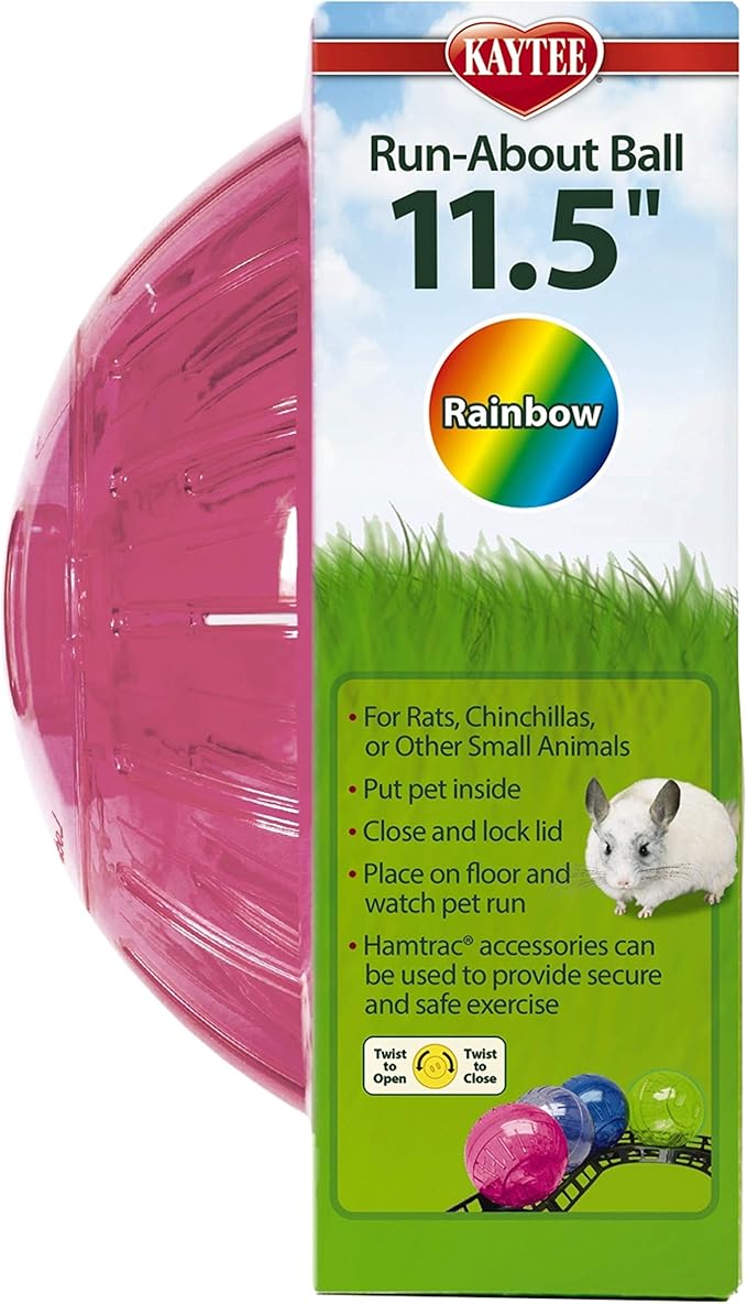Kaytee 11.5" Assorted Color Run-About Exercise Ball For Pet Rats & Chinchillas