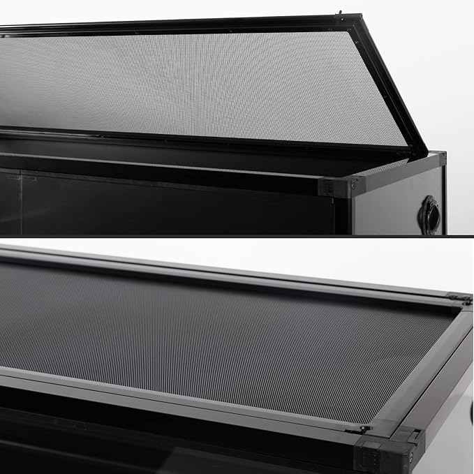 REPTI ZOO 67 Gallon Large Glass Reptile Terrarium 48" x 18" x 18", Easy Folding & Detaching Reptile Breeding Tank with Black PVC Back Panel Full Open Door Screen Ventilation