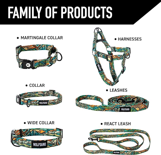Wolfgang Heavy Duty Adjustable Dog Harness, Pull-Tested for Walking & Training, WildWolf Print, Large