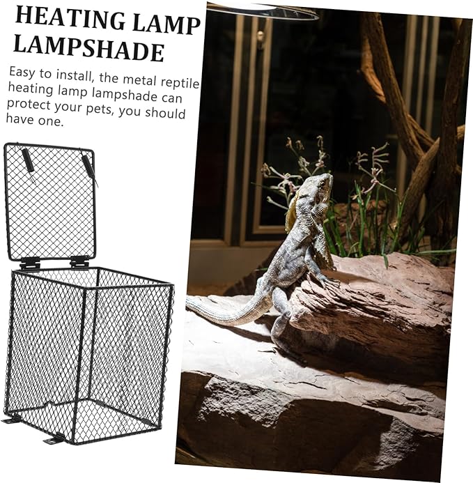 Toddmomy Reptile Heat Lamp Mesh Cover Scald Shade for Crawler Living Tanks High-Strength Material Easy to Use for Turtles Lizards and Birds