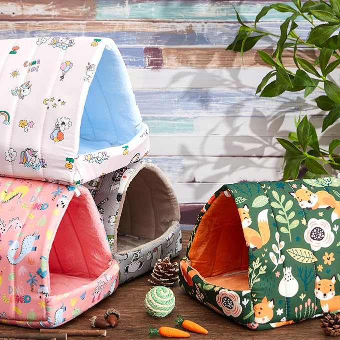 Cinnvoice 8 Pcs Guinea Pig Hideout, Guinea Pig Bed Washable Small Animal Cage Accessories for Bunny Hedgehog Mouse Chinchillas Hamsters Ferrets Rats(9.8 in)