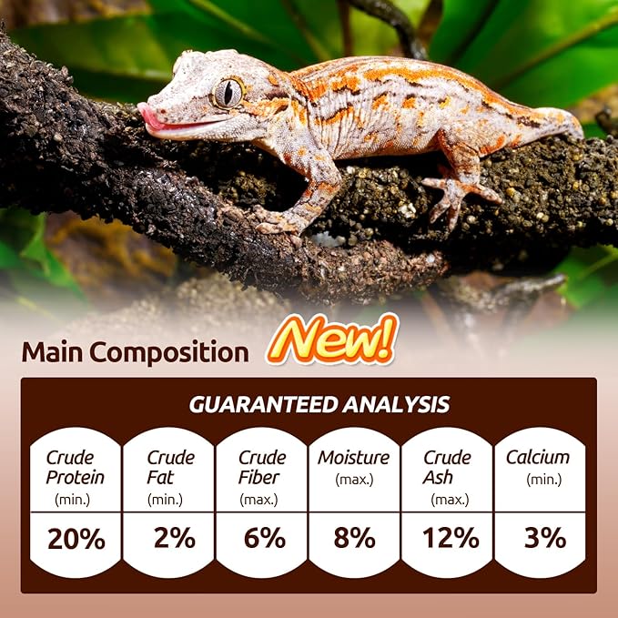 Gecko Food, Fruit Mix Apricot and Insects Gecko Diet