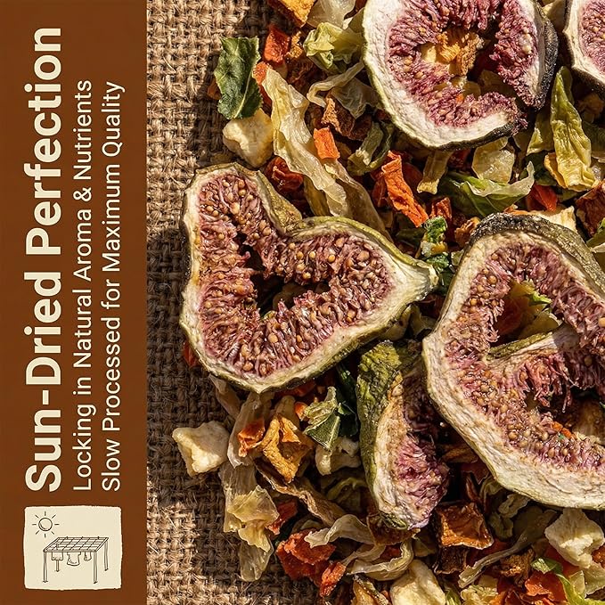 RAINFLOW High Calcium Dried Fruit & Vegetable - Birds & Small Pet Food Mix for Sugar Glider, Bird, Hamster, Parrot Treats Blend, Calcium Supplement for Bearded Dragon, Guinea Pig, Rabbit & More