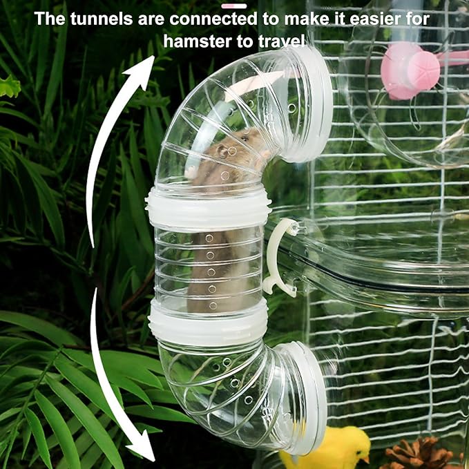 Focket Hamster Cage Small Animal Cage, Enclosure Double Layer Hamster Cages and Habitats Wire Hamster House with Multiple Locking Buckles for Hamsters Mice (2 Layer)