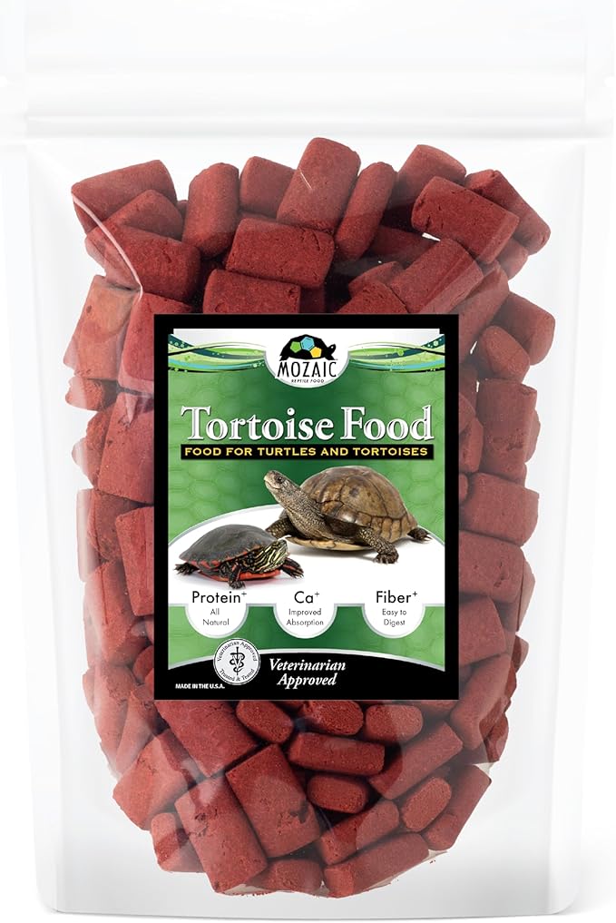 Mozaic Tortoise Food & Turtle Pellets Supplement - Complete Formulated Diet for Sulcata & Desert & Other Pet Tortoises, Essential Amino Acids & Nutrients, Economical Dry Pellet, 2 LB Bag