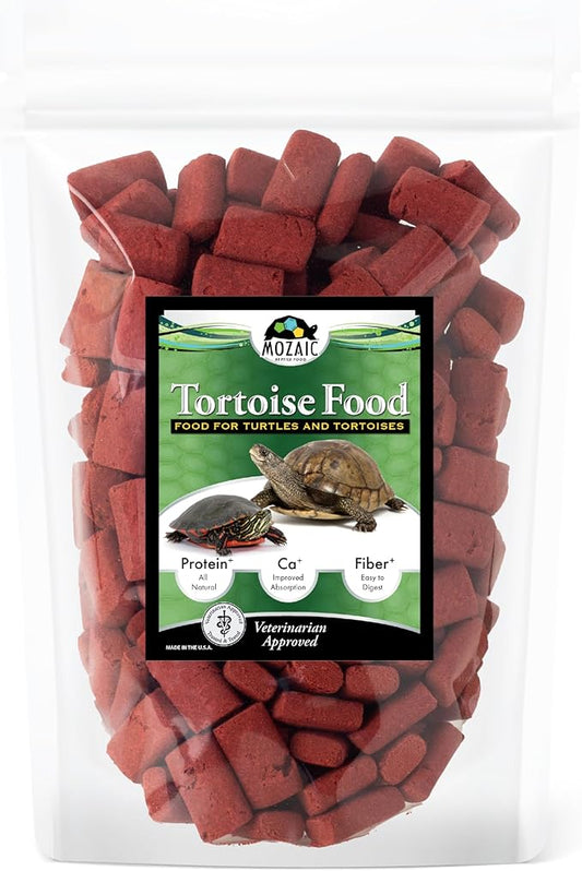 Mozaic Tortoise Food & Turtle Pellets Supplement - Complete Formulated Diet for Sulcata & Desert & Other Pet Tortoises, Essential Amino Acids & Nutrients, Economical Dry Pellet, 2 LB Bag
