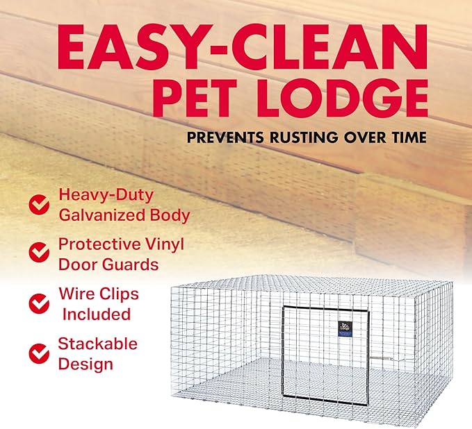 Pet Lodge® Wire Rabbit Hutch | Rust Resistant Galvanized Wire Mesh | Easy to Assemble Stackable Rabbit Cage | Made in USA | 30 X 36