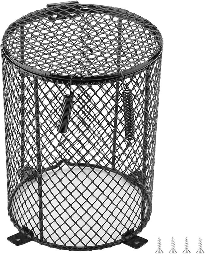Reptile Lamp Shade, Reptile Antiscald Lamp, Pet Reptile Lamp Cover Heating Lampshade for Heating Lamp Lights (Round)