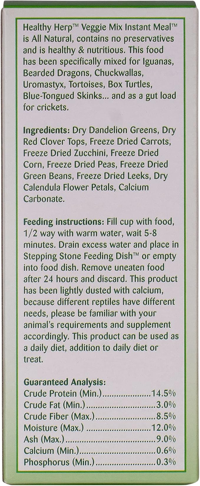 Healthy Herp Veggie Mix Instant Meal for Reptiles - Nutritious Bearded Dragon Accessories, Bearded Dragon Food - Made in USA - Quick Prep, for Box Turtles, Lizards, Tortoises - 7 x 0.16 oz (4.6g) Cups