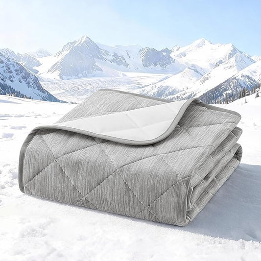 COZY KISS Extra Large Dog Cooling Mat 52"x82" Q-Max>0.4, Waterproof & Leakproof Pet Bed Cover, Non-Slip Cooling Dog Blanket for Couch, Floor, Large Dogs (Gray)