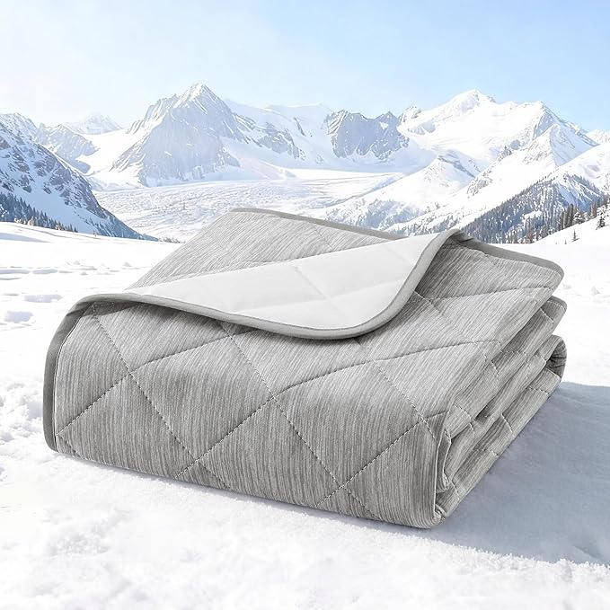 COZY KISS Dog Cooling Mat 82"x82" Q-Max>0.4, Waterproof Cooling Dog Bed Cover, Leakproof Pet Pad with Non-Slip Bottom, Washable Cooling Blanket for Large & Multiple Dogs (Gray)