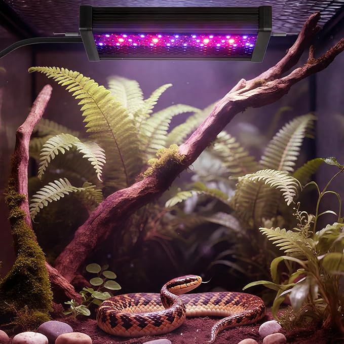 HNRLOY UVB Reptile Light,5Inch UVA UVB LED Heater Lamp Bar for Bearded Dragon, Turtles, Gecko, Snake, Lizard, Adjustable 6/10/12H Timer, Dimmable with 3 Lighting Modes
