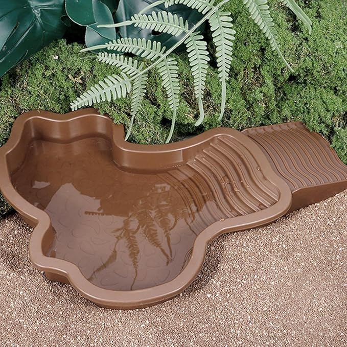 Pet Amphibian Basin – Turtle Bathing, Aquarium Climbing, Shower | Turtle Bathing for Reptiles, Aquatic Pets, Sunbathing, Swimming, and Outdoor or Indoor Relaxation