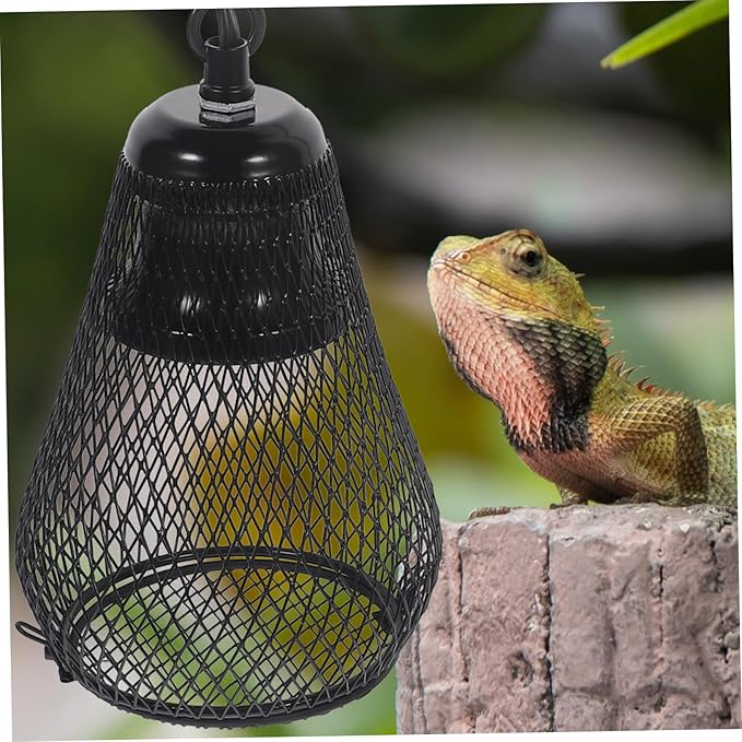 Kisangel Heat Lamp Mesh Cover for Reptiles Safety Scald Protection Lamp Bulb Lampshade for Snake Enclosure