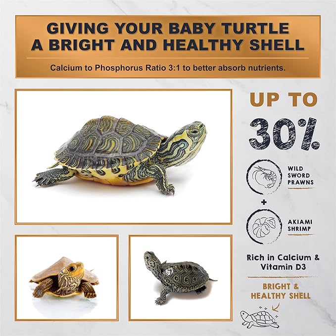 Ultra Fresh Floating Turtle Food, All Natural Ingredients, Wild Sword Prawn, Calcium Vitamin D Enriched for Picky Aquatic Baby Turtles, Nutri Stick 3.35 oz