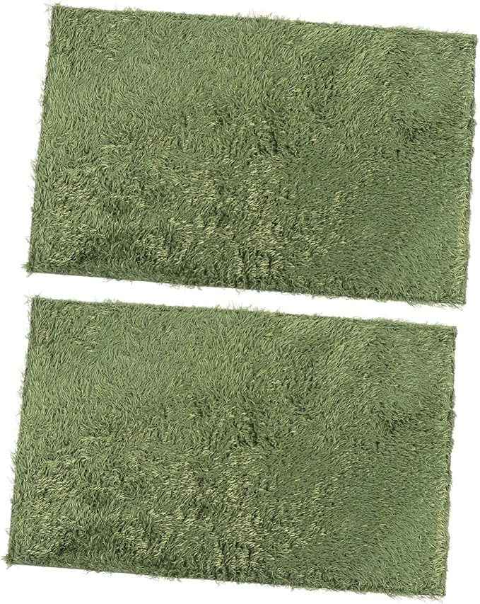 Yardwe 2pcs Reptile Moss Carpet Mat Lizard Tank Decor Soft Reusable Terrarium Substrate
