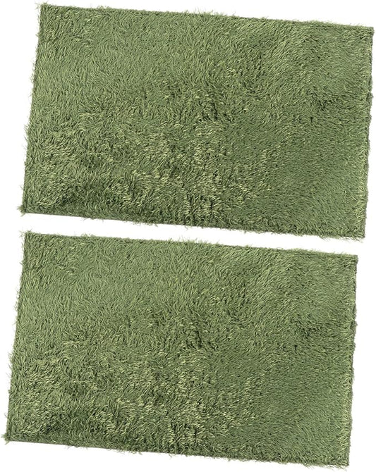 Yardwe 2pcs Reptile Moss Carpet Mat Lizard Tank Decor Soft Reusable Terrarium Substrate