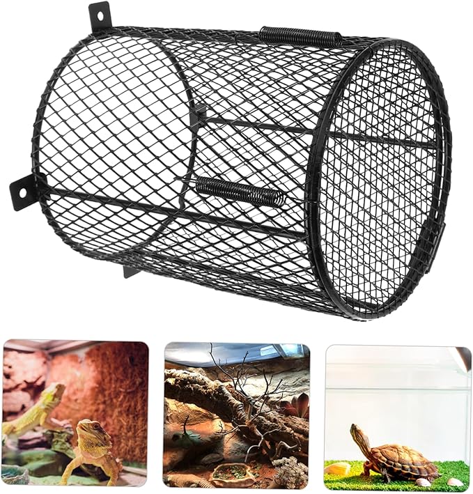 Reptile Heating Lampshade Cover Removable Mesh for Pet Reptiles Ceramic Bulb Protection Cage Guard