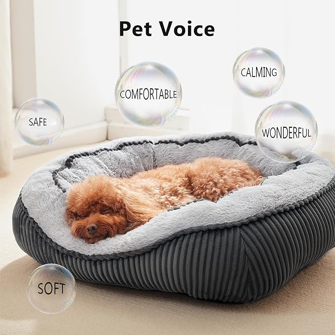 SIWA MARY Washable Dog Beds for Medium Dogs, Rectangle Medium Large Sized Dog Bed, Soft Breathable Big Dog Pet Bed, Durable Calming Orthopedic Pet Bed with Anti-Slip Bottom, L(30"x24"x9")
