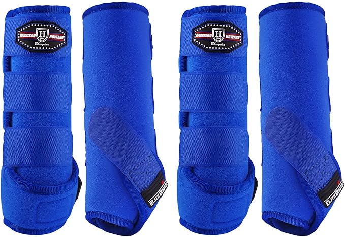 Harrison Howard Horse Sport Medicine Front Shock-Absorbing Boots All-Round Lower Limb Protection & Support Sport Boots Athletic Boots Perfect for Endurance Training and Performance Aquamarine L