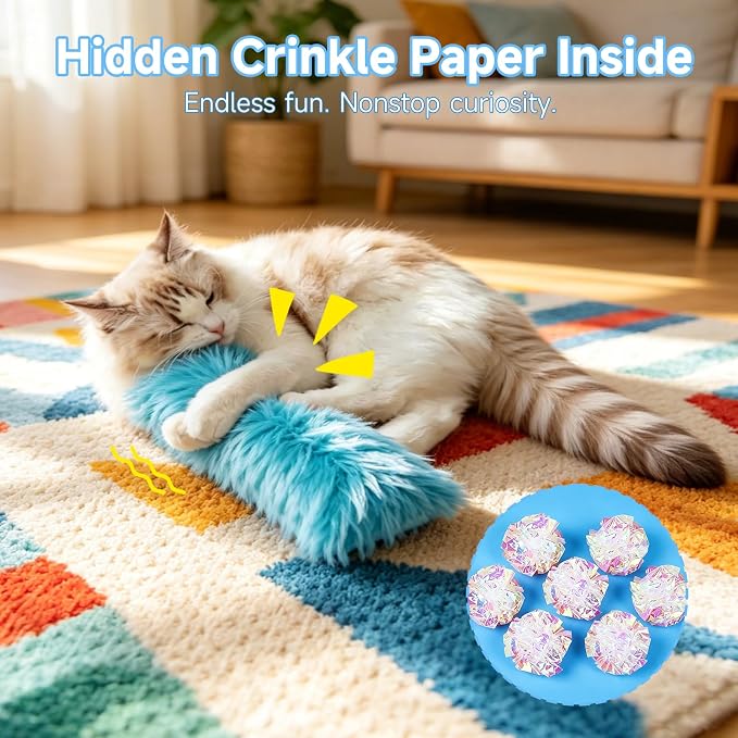 WOUSEDO Cat Toys Pillows 3 Pack, Interactive Kicker Toy with Catnip - Image 6