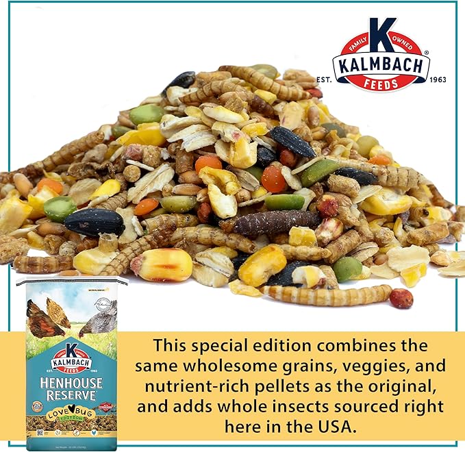 Kalmbach Feeds Henhouse Reserve® Lovebug Edition Layer Feed with Whole Insects