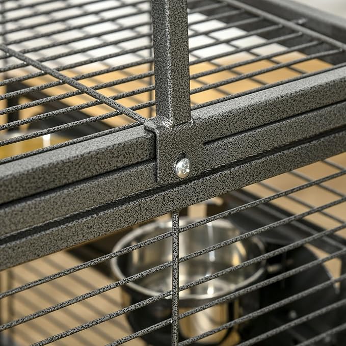 Portable Bird Cage Travel Carrier for Medium Birds Lightweight & Durable with Removable Bowls & Perches,Easy-Clean Tray for Cockatiels,Conures,Parakeets On The Go