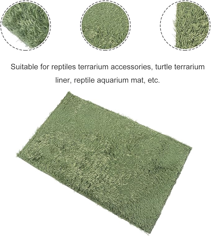 BESPORTBLE 2pcs Moss Mat for Reptiles Reptile Carpet Terrarium Liner Breathable Cushion for Lizards Snakes Turtles Habitat Mat