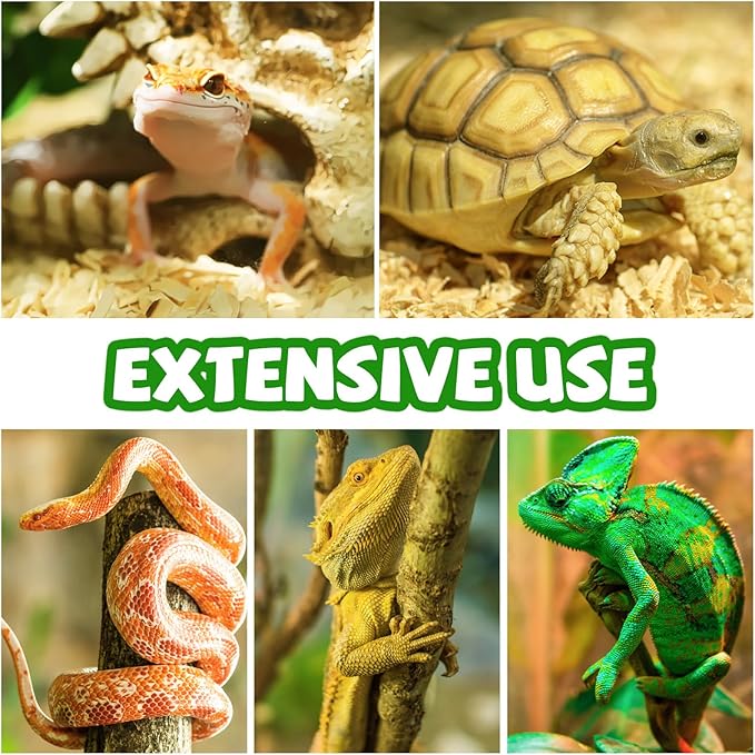 QUOZUO Reptile Tank Accessories, Artificial Plants Vines and Flexible Leaves With Suction Cups, Crested Gecko Tank Long Vines Hide for Climbing, Chameleon, Lizards