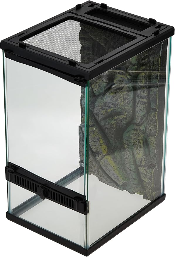 Zilla Front Opening Terrarium - 8" x 10" x 15",Black