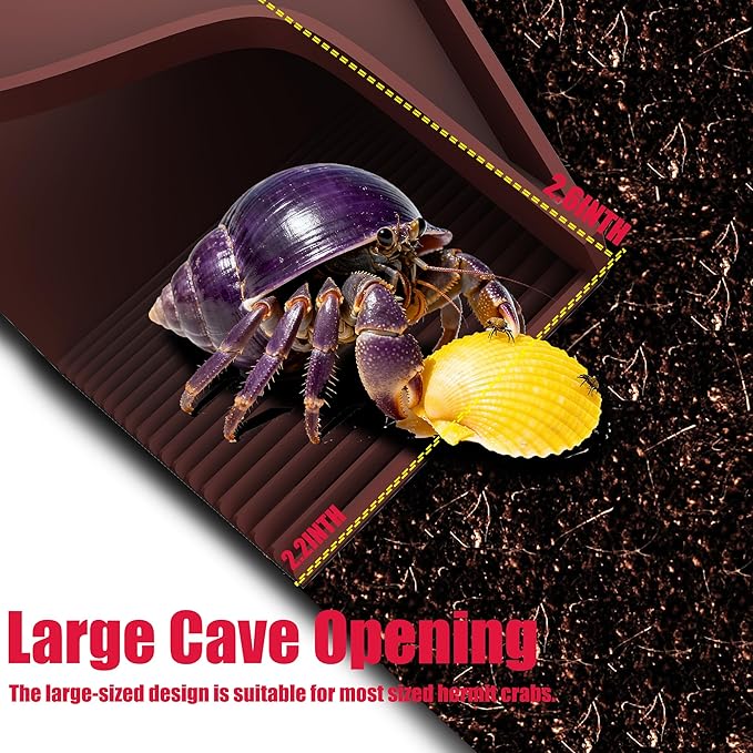 Hermit Crab Hideout with Climbing Tunnel | Hermit Crab Climbing Toys| Hermit Crab Water Tank Accessories |Hermit Crab Habitat, Also Suitable for Sea Turtles, Lizards and Tarantulas