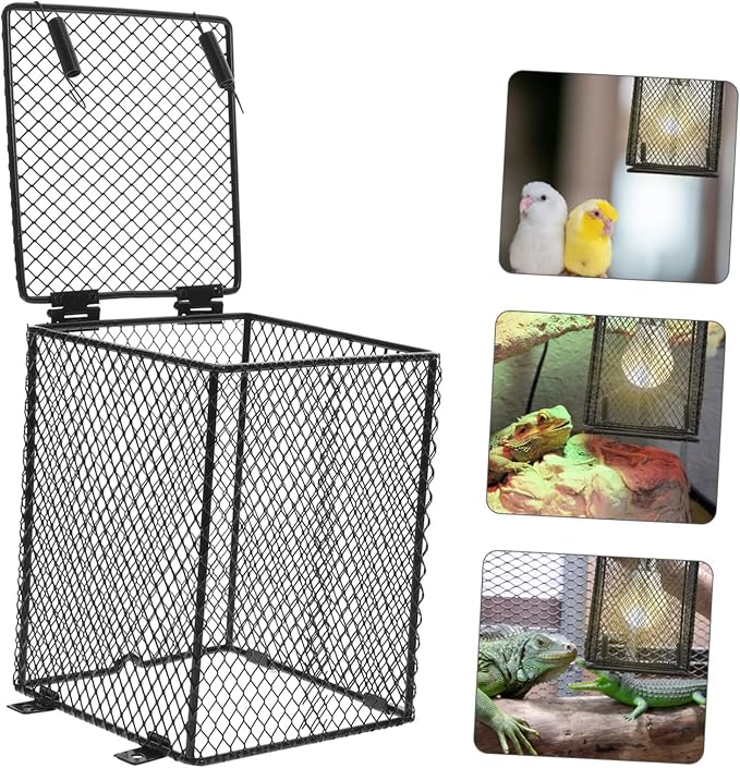BESPORTBLE Bird Cage Heat Lamp Cover Mesh Reptile Heating Lamp Protector Durable Scald Design for Turtles Snakes and Birds Easy Installation for Safety and Aesthetic Use