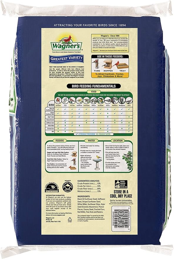 Wagner's Wild Bird Food Variety Bundle - 62059 Greatest Variety Blend (16 lbs) + 13008 Deluxe Blend (10 lbs)