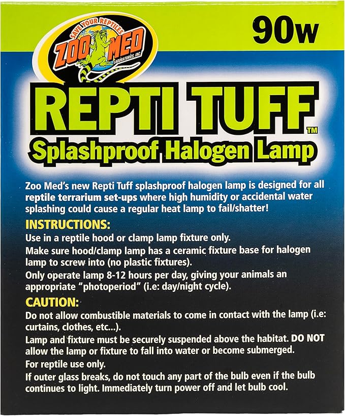 Zoo Med Turtle Tuff Splashproof Halogen Lamp 90 Watts