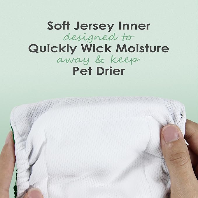 wegreeco Washable Male Dog Belly Band (Stylish Pattern)- Pack of 3 - Male Dog Belly Wrap, Dog Diapers Male (Green Series, XX-Large)
