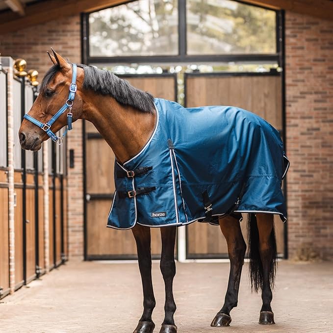 HORZE Glasgow Light Weight Waterproof Turnout Horse Sheet (No Fill) - Opal Blue - 72 in