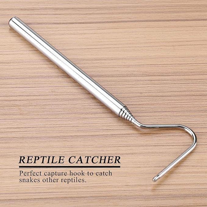 Snake Tong, Telescoping Snake Handling Tool Snake Hook, Stainless Steel Reptile Catcher Snake Catcher, Reptile for Snake