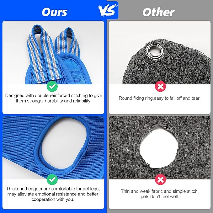 ATESON Pet Grooming Hammock for Small Dogs & Cats with Nail Clippers/Nail Trimmers/Grooming Scissors, Dog Grooming Harness for Nail Trimming, Pet Grooming Sling Helper