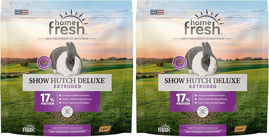 Blue Seal Fresh Show Hutch Deluxe 17 Rabbit Food - Resealable Packaging to Hold in Freshness, Promotes a Healthy Digestive System and Proper Intake - 4.5 LB Bag (Pack of 2)