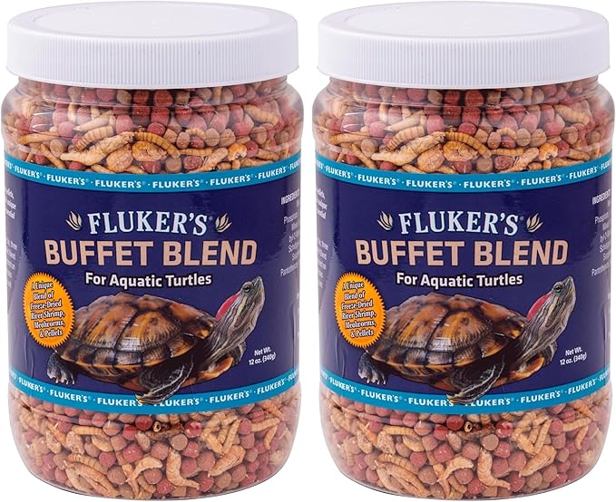 Fluker's 70131 Buffet Blend Aquatic Formula Turtle Food, 12oz (Pack of 2)