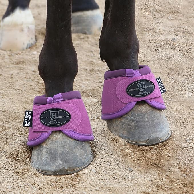 Harrison Howard Horse Bell Boots Overreach Bell Boots No-Turn Bell Boots for Horse-Durable Protective Hoof Boot