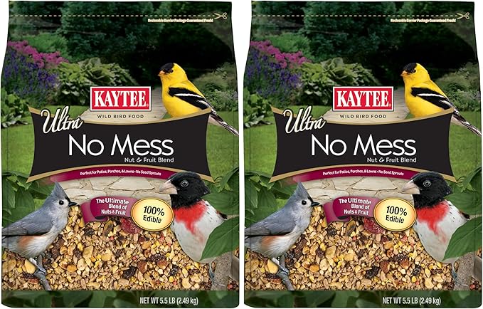 Kaytee Wild Bird Food, 5.5 Pound | Waste Free | Nut and Fruit Blend | For Multiple Bird Species | Pack of 2
